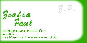 zsofia paul business card