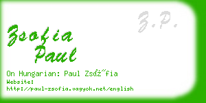 zsofia paul business card